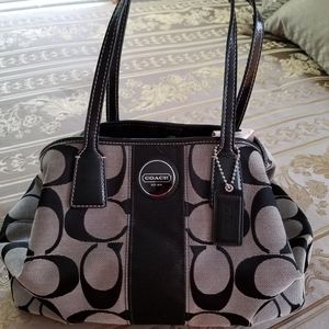 Black signature Kisslock Satchel